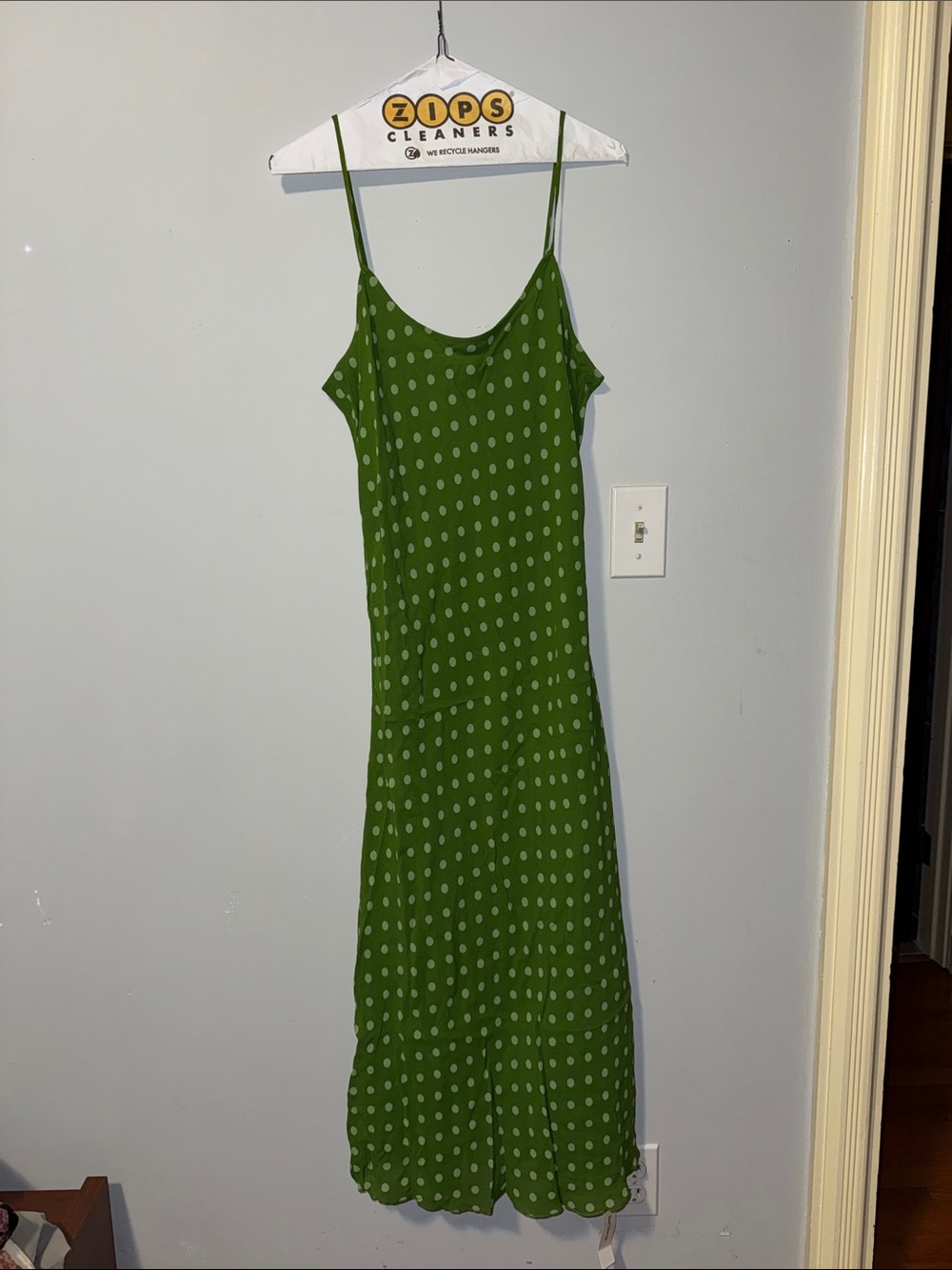 Green Polka Dot Slip Dress